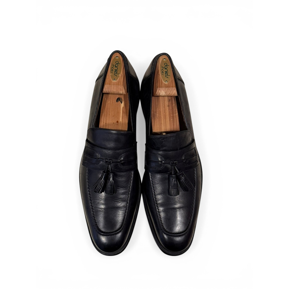Johnston & Murphy Men's Dura-Heel Tassel Loafer Black Leather Dress Shoes Sz 11 - Picture 9 of 10